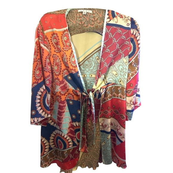 CAbi Women’s Medium Tie Top Satin Tie Knot Front - Picture 7 of 9